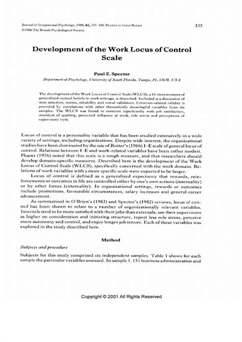 spector_dugan|(PDF) Locus of control and well.